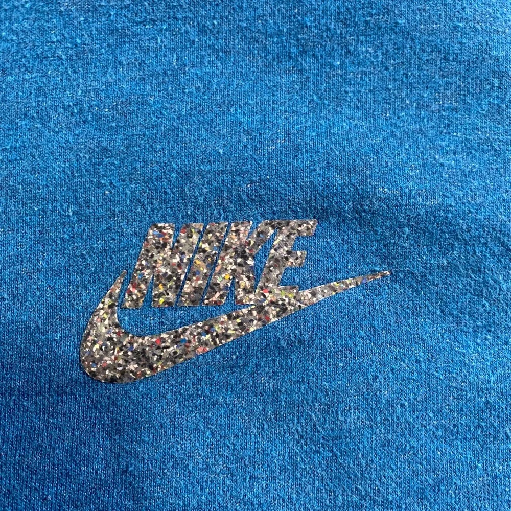Nike Men's Blue Hoodie Pullover Athletic Stone Swoosh Logo Cotton Blend‎ Size L